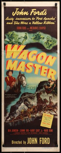 9z270 WAGON MASTER insert 1950 John Ford, Ben Johnson, cool montage of wagon train images!
