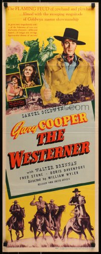 9z272 WESTERNER insert 1940 Gary Cooper, Walter Brennan as Judge Roy Bean, William Wyler, rare!