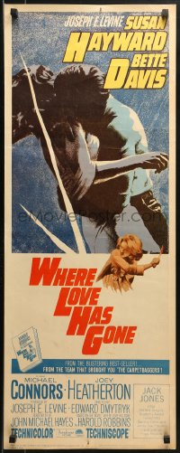 9z273 WHERE LOVE HAS GONE insert 1964 Susan Hayward, Bette Davis, trashy Harold Robbins!