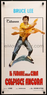 9z908 FISTS OF FURY Italian locandina 1973 great Bruce Lee action kung fu art by Ciriello!