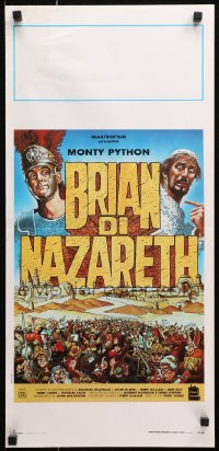 9z936 LIFE OF BRIAN Italian locandina 1991 Monty Python, he's not the Messiah, William Stout art!