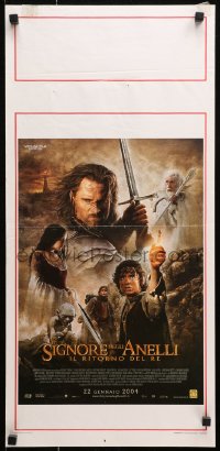 9z937 LORD OF THE RINGS: THE RETURN OF THE KING advance Italian locandina 2004 Jackson, cast montage