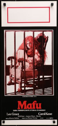 9z939 MAFU CAGE Italian locandina 1979 Karen Arthur, creepy Stoerrle art of Carol Kane behind bars!