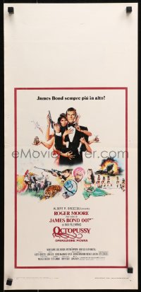 9z952 OCTOPUSSY Italian locandina 1983 sexy Maud Adams & Roger Moore as James Bond by Daniel Goozee