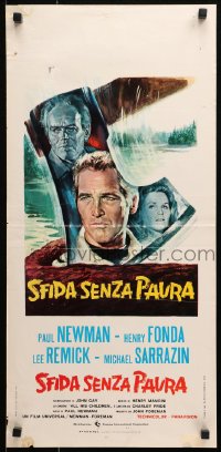 9z974 SOMETIMES A GREAT NOTION Italian locandina 1972 Mario de Berardinis art of Newman & Fonda!