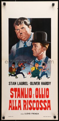 9z979 STANLIO E OLLIO ALLA RISCOSSA Italian locandina 1962 Laurel and Hardy, different art!