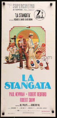 9z982 STING Italian locandina R1977 best artwork of Paul Newman & Robert Redford by Charles Moll!