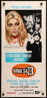 9z995 TWELVE PLUS ONE Italian locandina 1969 Sharon Tate, Orson Welles, Vittorio De Sica!