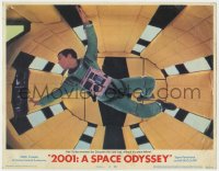 1a239 2001: A SPACE ODYSSEY LC #4 1968 Stanley Kubrick, close up of Kier Dullea in zero gravity!
