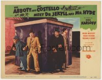 1a243 ABBOTT & COSTELLO MEET DR. JEKYLL & MR. HYDE LC #7 1953 Bud w/ monster Lou & Boris Karloff!