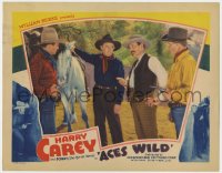 1a245 ACES WILD LC 1937 bad guys pointing guns at Harry Carey & Sonny the Marvel Horse!
