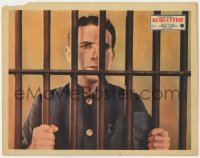 1a246 ACQUITTED LC 1929 great close up of doctor Lloyd Hughes behind bars in prison!
