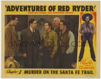 1a251 ADVENTURES OF RED RYDER chapter 1 LC 1940 Red Barry, Murder on the Sante Fe Trail, full-color!