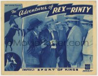 1a252 ADVENTURES OF REX & RINTY chapter 2 LC 1935 guys in suits arguing, border art of horse & dog!