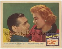 1a266 ANY NUMBER CAN PLAY LC #5 1949 Audrey Totter is blonde trouble for gambler Clark Gable!