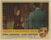 1a288 BEYOND A REASONABLE DOUBT LC #4 1956 Fritz Lang directed noir, Dana Andrews & Joan Fontaine!