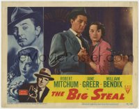 1a293 BIG STEAL LC #3 1949 best close up of Robert Mitchum & Jane Greer held at gunpoint!