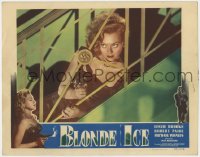 1a303 BLONDE ICE LC #3 1948 incredible c/u of sexy blonde savage bad girl Leslie Brooks with gun!