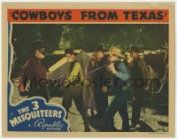 1a376 COWBOYS FROM TEXAS LC 1939 masked Bob Livingston with whip around man's neck and gun drawn!