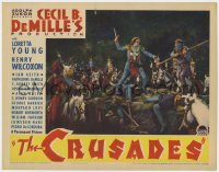 1a381 CRUSADES LC 1935 Cecil B DeMille, great image of Henry Wilcoxon in huge battle!