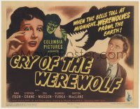1a024 CRY OF THE WEREWOLF TC 1944 Nina Foch, Stephen Crane, Osa Massen w/cool wolf shadow!