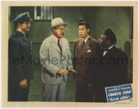 1a390 DARK ALIBI LC 1946 Sidney Toler as Charlie Chan with Benson Fong, Mantan Moreland & cop!