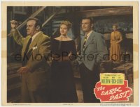 1a393 DARK PAST LC 1949 Adele Jergens and Dunne watch Lee J. Cobb about to throw dart!