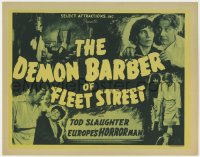 1a030 DEMON BARBER OF FLEET STREET TC 1939 Europe's horror man Tod Slaughter, Sweeney Todd!
