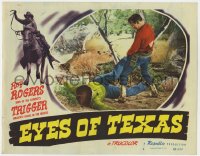 1a433 EYES OF TEXAS LC #4 1948 Roy Rogers standing over bad guy & grabbing his leg!