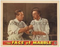 1a434 FACE OF MARBLE LC 1945 John Carradine stops Robert Shayne from drawing dagger from sheath!