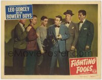 1a444 FIGHTING FOOLS LC #4 1949 Huntz Hall, Leo Gorcey holding boxing glove, the Bowery Boys!