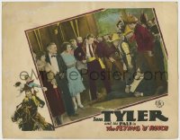 1a455 FLYING U RANCH LC 1927 Tom Tyler by crowd with pointed guns pointing at guy on ground!