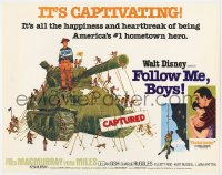 1a044 FOLLOW ME BOYS TC R1976 Fred MacMurray leads Boy Scouts, young Kurt Russell, Walt Disney!