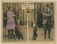 1a458 FORGET ME NOT LC 1922 split image of Bessie Love & Gareth Hughes with cute obedient dog!