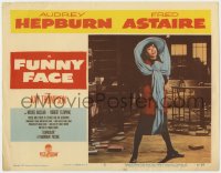 1a466 FUNNY FACE LC #2 1957 pretty Audrey Hepburn full-length in wacky hat singing!
