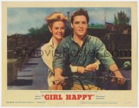 1a479 GIRL HAPPY LC #1 1965 close up of Elvis Presley & Shelley Fabares on motor scooter!