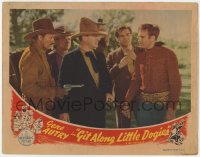 1a482 GIT ALONG LITTLE DOGIES LC R1944 great image of man pointing gun at cowboy Gene Autry!