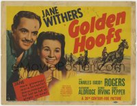 1a058 GOLDEN HOOFS TC 1941 Jane Withers & Charles Buddy Rogers, horse harness racing!