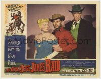 1a495 GREAT JESSE JAMES RAID LC #3 1953 great image of Willard Parker, Barbara Payton & Tom Neal!