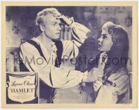 1a504 HAMLET LC R1953 Jean Simmons & Laurence Olivier in Shakespeare classic, Best Picture winner!