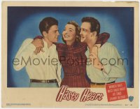 1a510 HASTY HEART LC #4 1950 pretty smiling Patricia Neal between Ronald Reagan & Richard Todd!