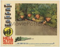 1a518 HELL IS FOR HEROES LC #5 1962 Steve McQueen, Bobby Darin & men with rifles take cover!