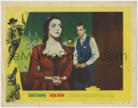 1a524 HIGH NOON LC #5 1952 great image of Gary Cooper staring across room at pretty Katy Jurado!