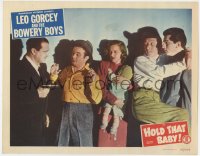 1a529 HOLD THAT BABY LC #4 1949 doctor Leo Gorcey, Huntz Hall, Shaw holding child, Bowery Boys!