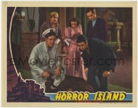 1a539 HORROR ISLAND LC 1941 Dick Foran, Leo Carrillo & others standing over dead body!