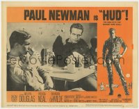 1a544 HUD LC #1 1963 Paul Newman gives Brandon DeWilde some beer & hard liquor in cafe!