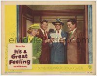 1a568 IT'S A GREAT FEELING LC #3 1949 Doris Day, Dennis Morgan, & Jack Carson in elevator!