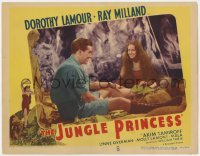 1a581 JUNGLE PRINCESS LC R1946 best c/u of Ray Milland with sexy Dorothy Lamour in sarong!