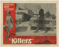 1a590 KILLERS LC #1 1964 Don Siegel, Ernest Hemingway, close up of Lee Marvin with gun by car!
