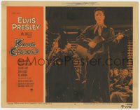 1a591 KING CREOLE LC #8 1958 great full-length image of Elvis Presley with guitar on stage!